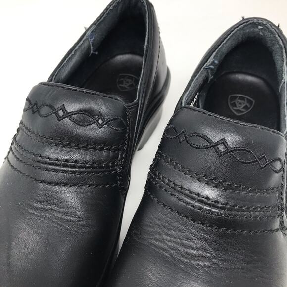 Ariat Black Leather Professional Slip On Work Clogs Shoes composite toe womens 6 - Picture 6 of 16